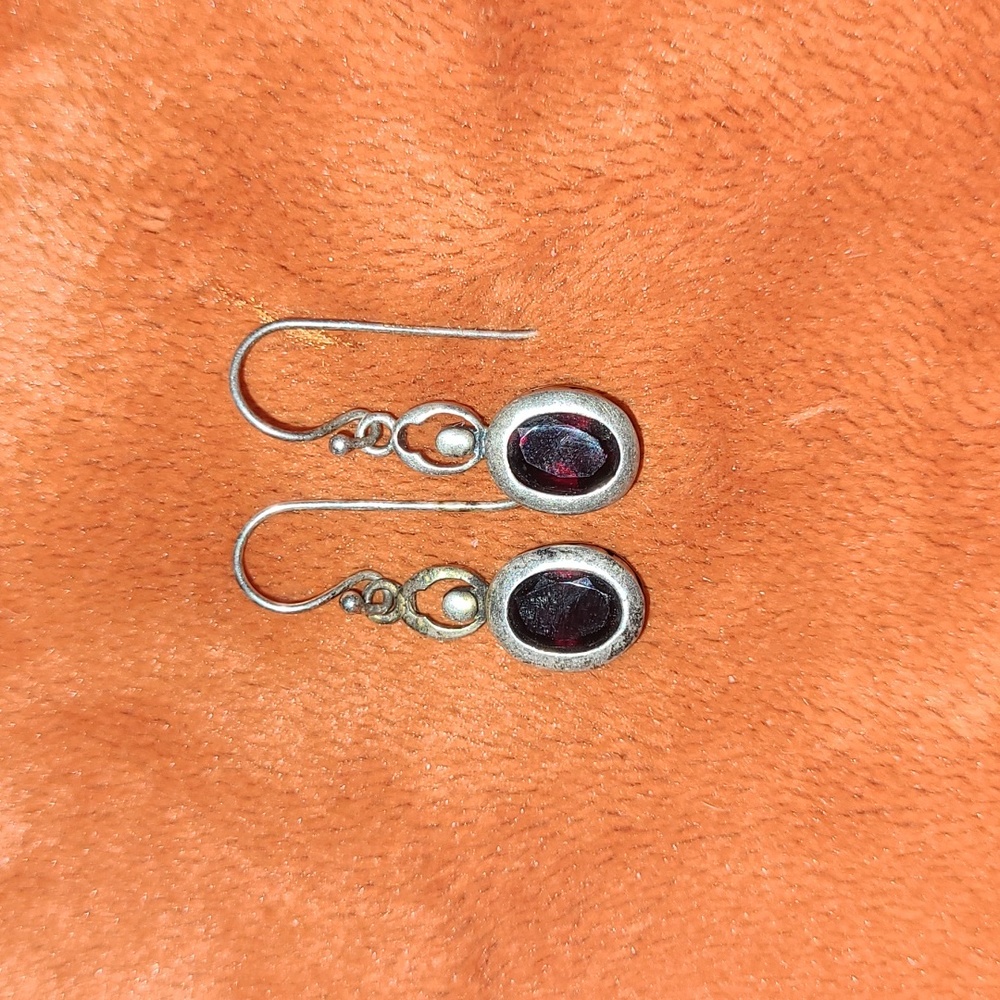 Vintage sterling and garnet earrings